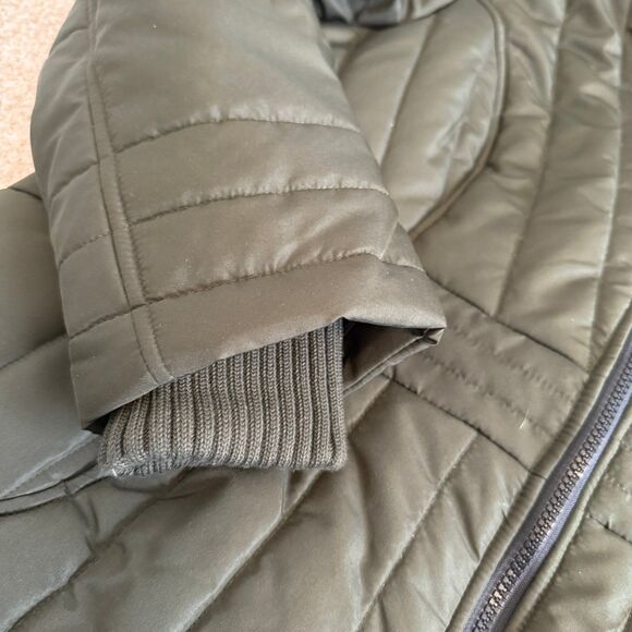 INTL Details Faux Fur Detachable Hood Coat Olive Green Water Resistant Size XL - Picture 5 of 12